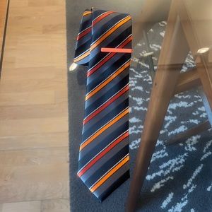 Black & Orange Striped Neck Tie